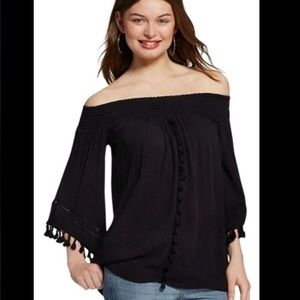 NWT Black Off Shoulder Top